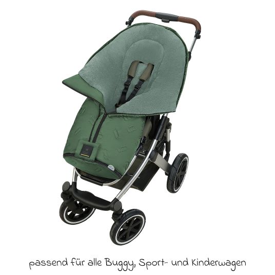 Odenwälder Oskar fleece footmuff for buggy, baby carriage and baby carriage - Steel Green