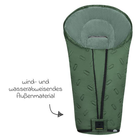 Odenwälder Oskar fleece footmuff for buggy, baby carriage and baby carriage - Steel Green