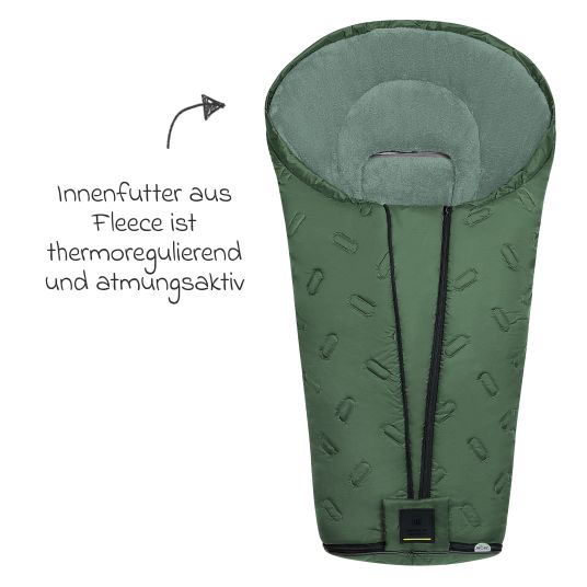 Odenwälder Oskar fleece footmuff for buggy, baby carriage and baby carriage - Steel Green