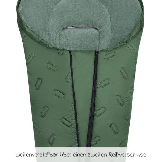 Odenwälder Oskar fleece footmuff for buggy, baby carriage and baby carriage - Steel Green