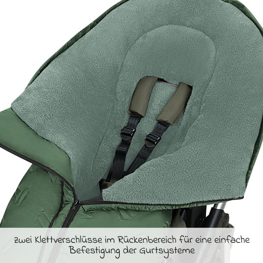 Odenwälder Oskar fleece footmuff for buggy, baby carriage and baby carriage - Steel Green