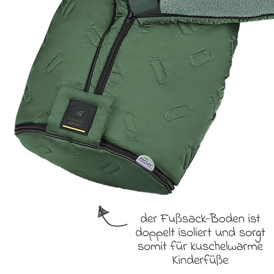 Odenwälder Oskar fleece footmuff for buggy, baby carriage and baby carriage - Steel Green