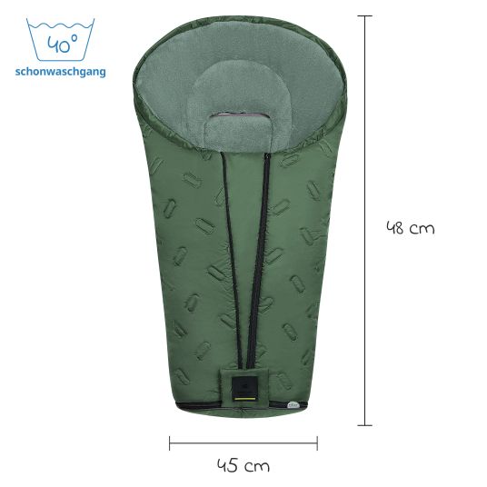 Odenwälder Oskar fleece footmuff for buggy, baby carriage and baby carriage - Steel Green