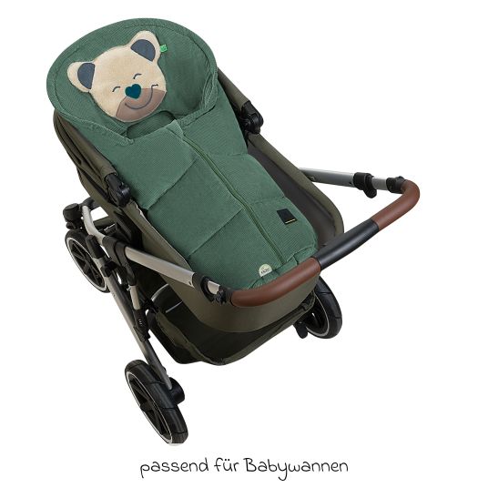 Odenwälder Mucki Cord footmuff for infant car seat & carrycot - Eucalyptus