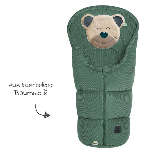 Odenwälder Mucki Cord footmuff for infant car seat & carrycot - Eucalyptus