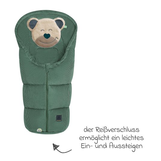 Odenwälder Mucki Cord footmuff for infant car seat & carrycot - Eucalyptus