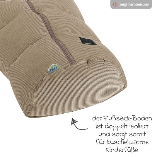 Odenwälder Fußsack Mucki Cord für Babyschale & Babywanne - Eucalyptus