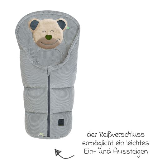 Odenwälder Mucki Cord footmuff for infant car seat & carrycot - Light Grey