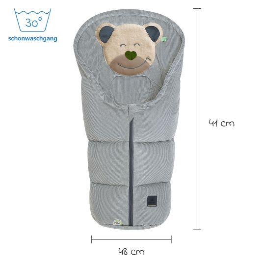 Odenwälder Fußsack Mucki Cord für Babyschale & Babywanne - Light Grey