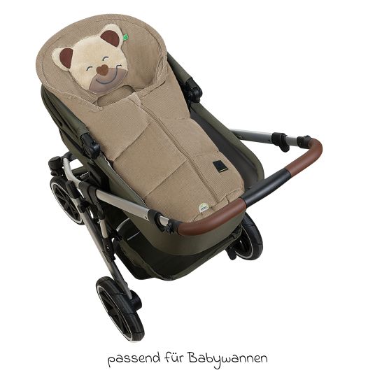 Odenwälder Mucki Cord footmuff for infant car seat & carrycot - Sahara