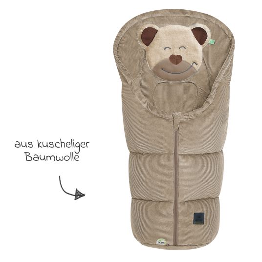 Odenwälder Mucki Cord footmuff for infant car seat & carrycot - Sahara