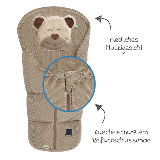 Odenwälder Mucki Cord footmuff for infant car seat & carrycot - Sahara