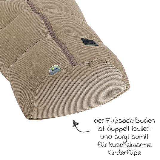 Odenwälder Mucki Cord footmuff for infant car seat & carrycot - Sahara