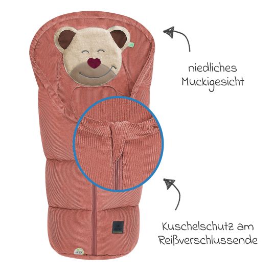 Odenwälder Mucki Cord footmuff for infant car seat & carrycot - Siena