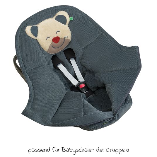 Odenwälder Mucki Cord footmuff for infant car seat & carrycot - Steel