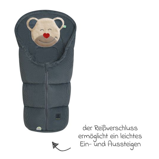 Odenwälder Mucki Cord footmuff for infant car seat & carrycot - Steel