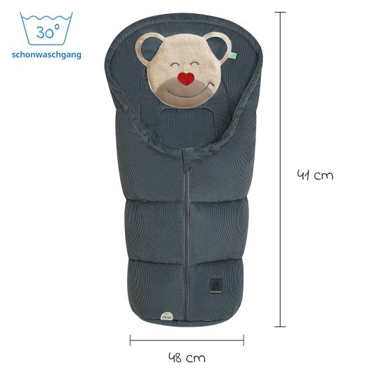 Odenwälder Fußsack Mucki Cord für Babyschale & Babywanne - Steel