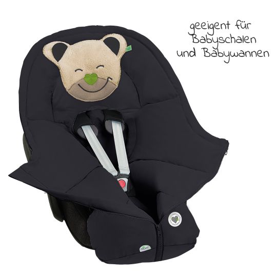 Odenwälder Fußsack Mucki für Babyschalen & Babywannen - Black