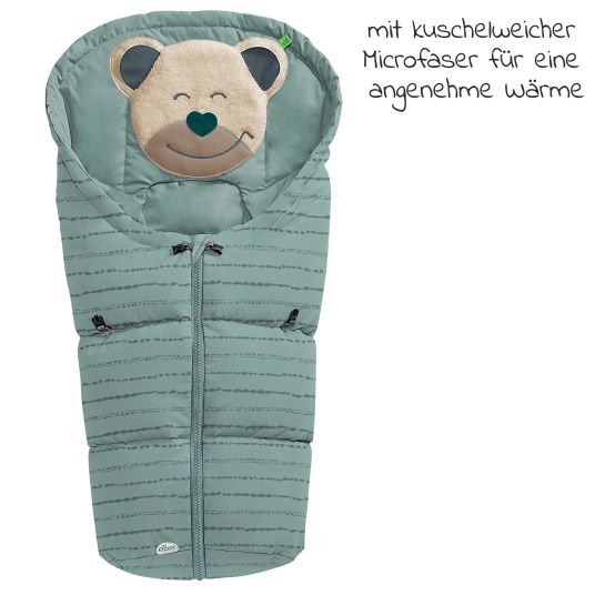 Odenwälder Fußsack Mucki für Babyschalen & Babywannen - Modern Stripes - Cosy Green