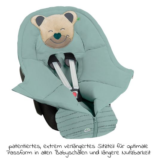 Odenwälder Fußsack Mucki für Babyschalen & Babywannen - Modern Stripes - Cosy Green