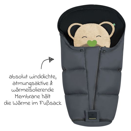 Odenwälder Fußsack Mucki L -cs für Buggy, Sport- und Kinderwagen - Anthrazit