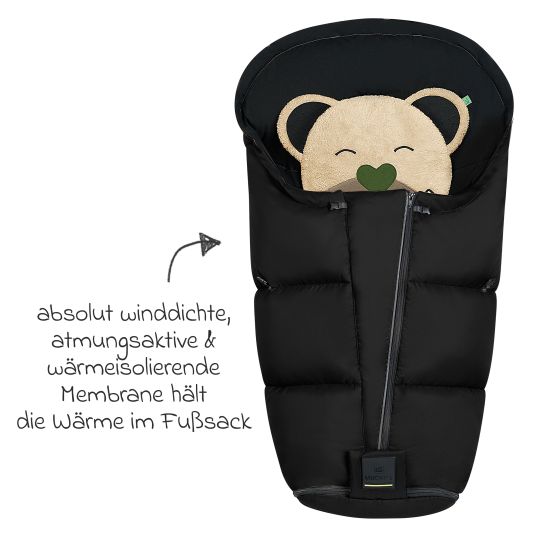 Odenwälder Fußsack Mucki L -cs für Buggy, Sport- und Kinderwagen - Black