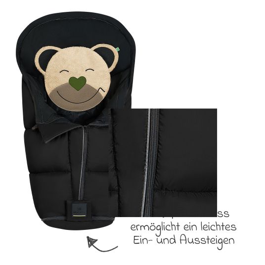 Odenwälder Fußsack Mucki L -cs für Buggy, Sport- und Kinderwagen - Black