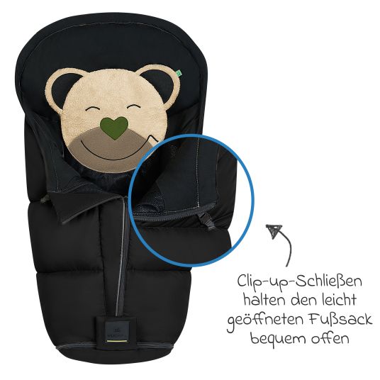 Odenwälder Fußsack Mucki L -cs für Buggy, Sport- und Kinderwagen - Black