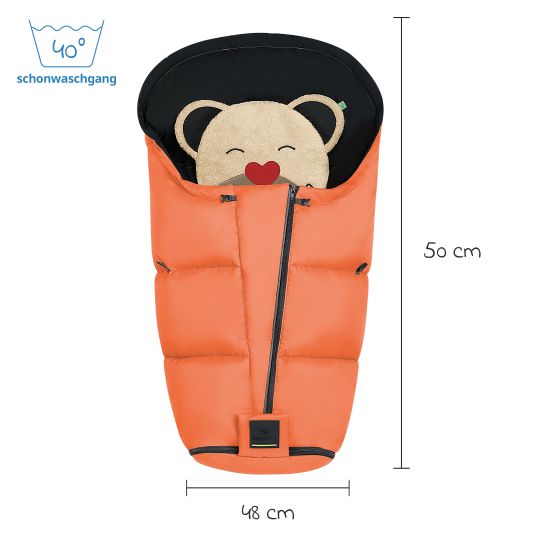 Odenwälder Footmuff Mucki L -cs for buggy, baby carriage and baby carriage - Red Orange