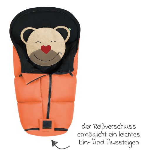 Odenwälder Footmuff Mucki L -cs for buggy, baby carriage and baby carriage - Red Orange