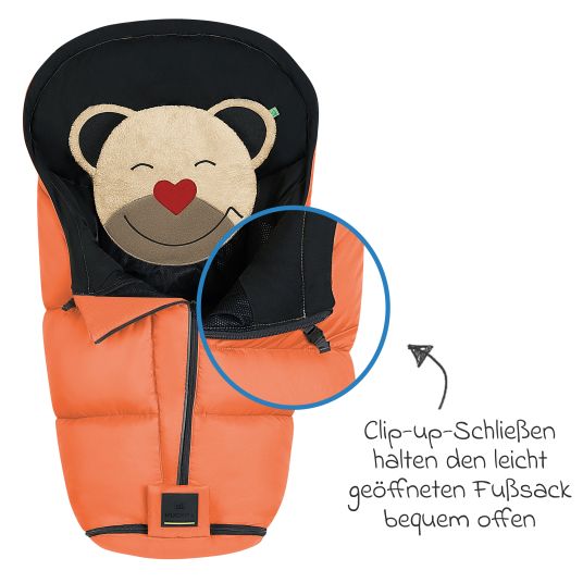 Odenwälder Footmuff Mucki L -cs for buggy, baby carriage and baby carriage - Red Orange