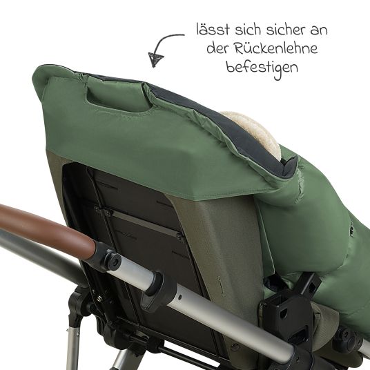 Odenwälder Footmuff Mucki L -cs for buggy, baby carriage and baby carriage - Steel Green