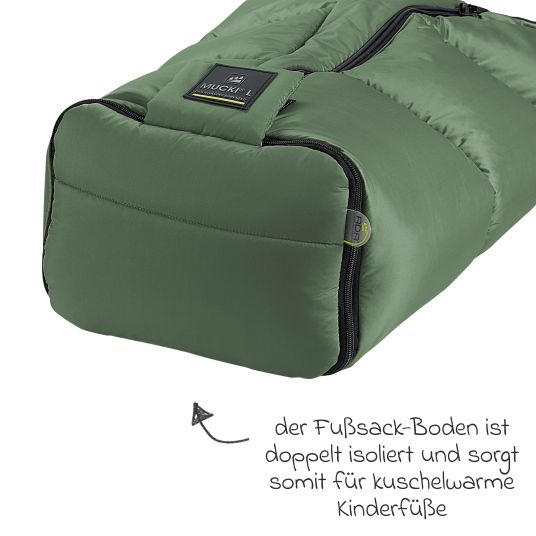 Odenwälder Fußsack Mucki L -cs für Buggy, Sport- und Kinderwagen - Steel Green