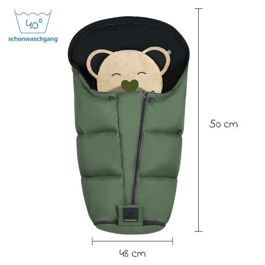 Odenwälder Footmuff Mucki L -cs for buggy, baby carriage and baby carriage - Steel Green