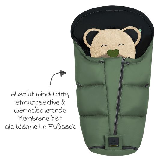 Odenwälder Footmuff Mucki L -cs for buggy, baby carriage and baby carriage - Steel Green