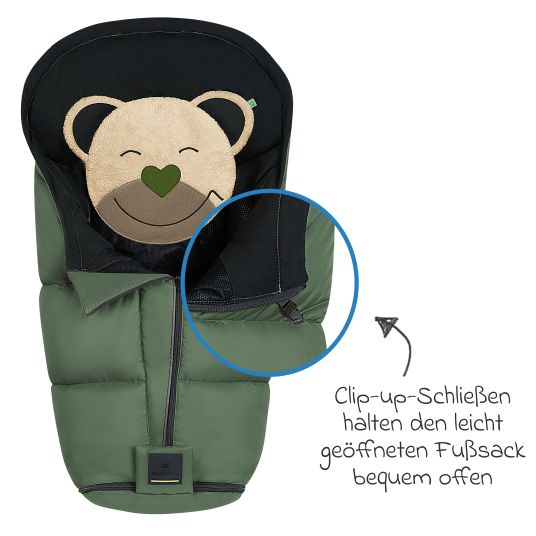 Odenwälder Footmuff Mucki L -cs for buggy, baby carriage and baby carriage - Steel Green