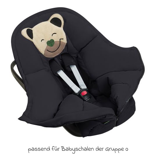 Odenwälder Fußsack Mucki Peach Skin für Babyschale & Babywanne - Black