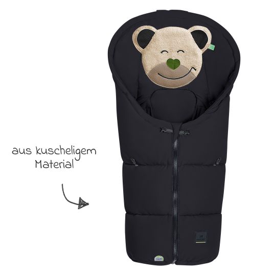 Odenwälder Fußsack Mucki Peach Skin für Babyschale & Babywanne - Black