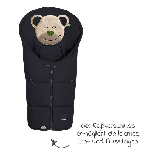 Odenwälder Fußsack Mucki Peach Skin für Babyschale & Babywanne - Black