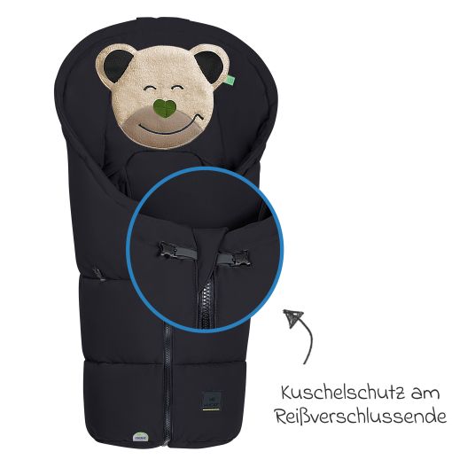 Odenwälder Fußsack Mucki Peach Skin für Babyschale & Babywanne - Black