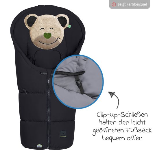 Odenwälder Fußsack Mucki Peach Skin für Babyschale & Babywanne - Black