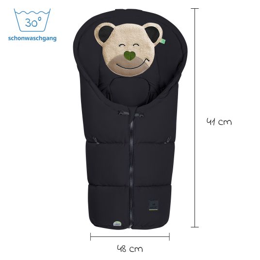 Odenwälder Fußsack Mucki Peach Skin für Babyschale & Babywanne - Black