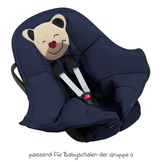 Odenwälder Fußsack Mucki Peach Skin für Babyschale & Babywanne - Navy