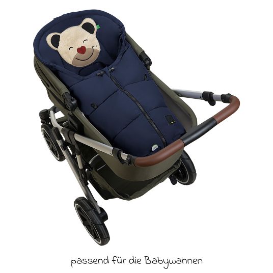 Odenwälder Fußsack Mucki Peach Skin für Babyschale & Babywanne - Navy