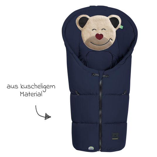 Odenwälder Fußsack Mucki Peach Skin für Babyschale & Babywanne - Navy