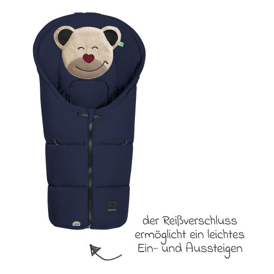 Odenwälder Fußsack Mucki Peach Skin für Babyschale & Babywanne - Navy