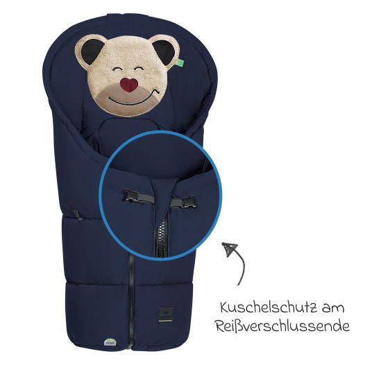 Odenwälder Fußsack Mucki Peach Skin für Babyschale & Babywanne - Navy