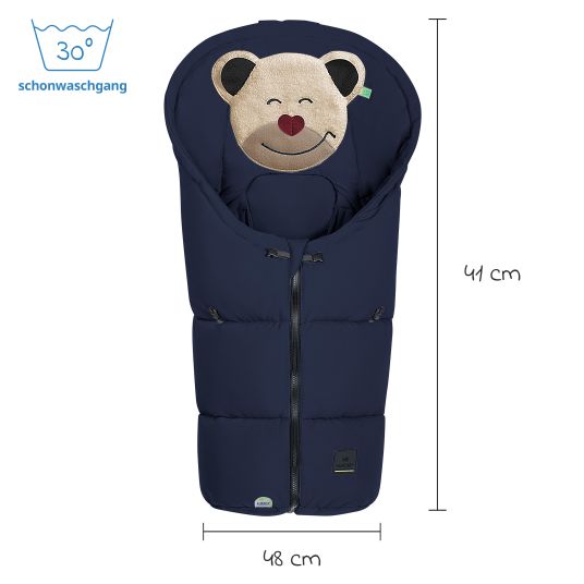 Odenwälder Fußsack Mucki Peach Skin für Babyschale & Babywanne - Navy