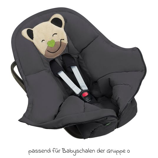 Odenwälder Mucki Peach Skin footmuff for infant car seat & carrycot - Night Grey