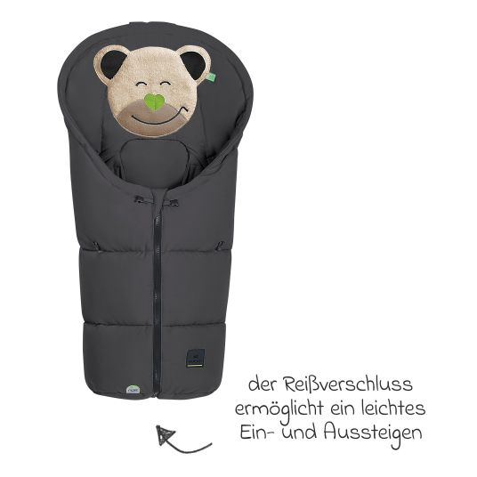 Odenwälder Fußsack Mucki Peach Skin für Babyschale & Babywanne - Night Grey